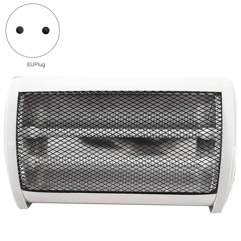 220V Quartz Tube Radiator Electric Heater Household Desktop Air Warmer Quick Heating Tip-Over Power Off 2 Gear(EU Plug