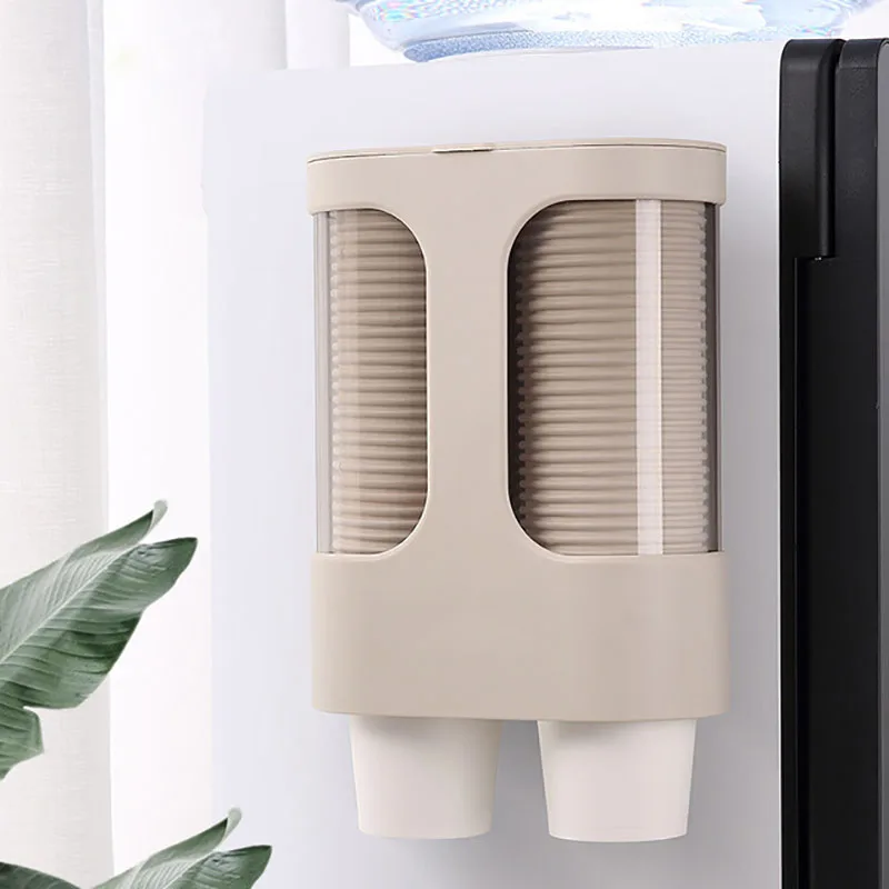 

Automatic Cup Remover Cup Storage Organizer Paper Cup Dispenser Water Dispenser Disposable Cup Holder Self-Adhesive Storage Rack