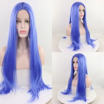 

Bombshell Blue Fashion Lace Wig With Soft And Smooth 13 * Synthetic Lace Front Wig Heat Resistant Fiber Suitable For Black Women