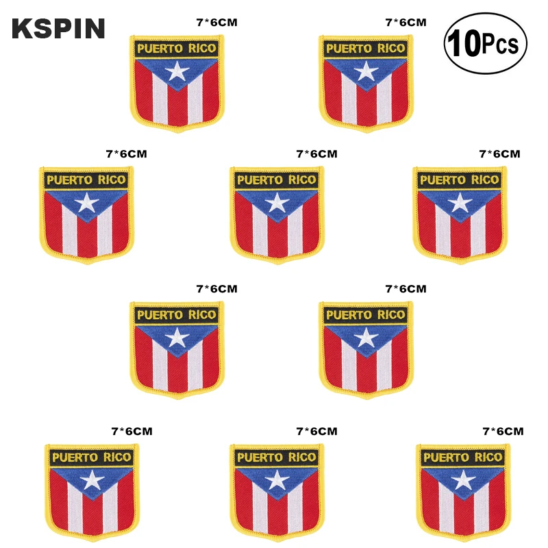 Нашивки с вышивкой флагом Пуэрто-Рико нашивки помощью утюга и пилы для шитья
