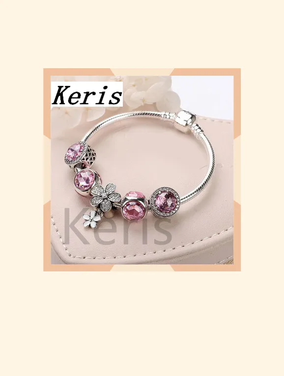 

High Quality 1:1 100% Silver Pink Cat Eye Bracelet Beaded Beads Free Delivery Preferred Gift
