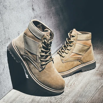 

Casual Men Boots Martens Man Leather Shoes Ankle Boots Doc Cowboy Waterproof Motorcycle Casual Coturno Botas Hombre Couple Shoes