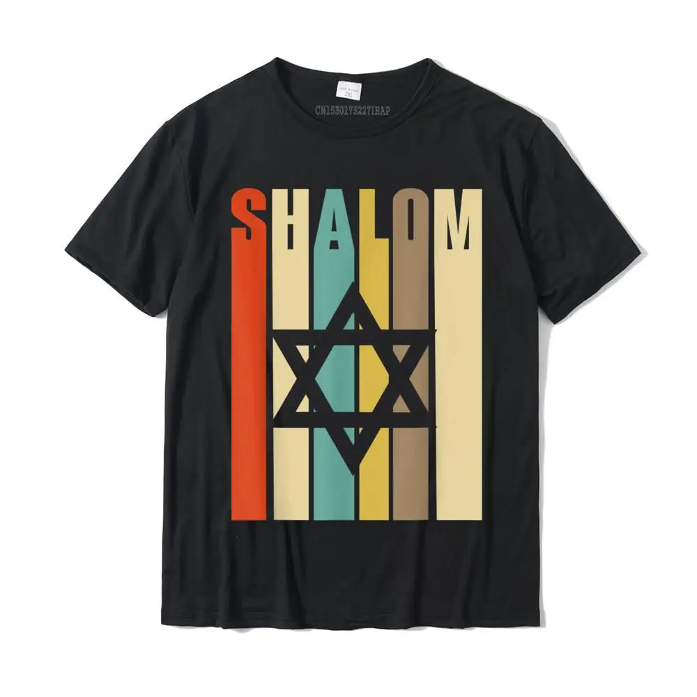 Printed On Tops Shirts Wholesale Round Neck Hip hop Short Sleeve 100% Cotton Men Tshirts Printing Tee Shirt Free Shipping Retro Style Shalom Jewish T-Shirt With Star Of David__MZ16423 black