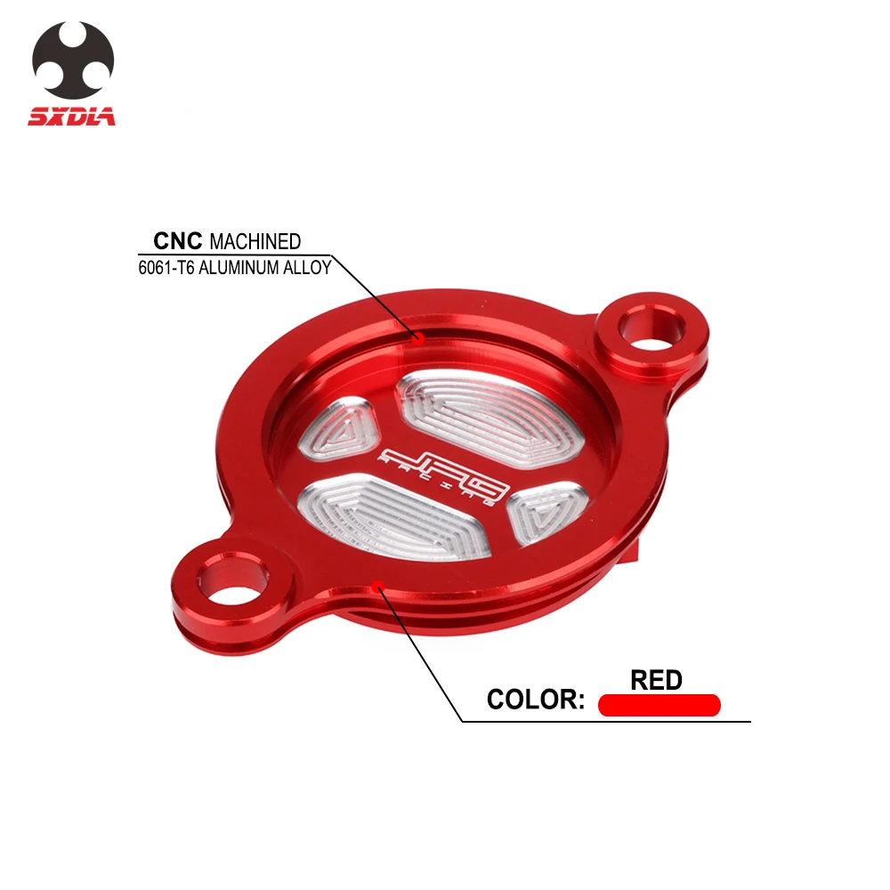 

Motorcycle CNC Aluminum Engine Red Oil Filter Cap Cover For HONDA CRF 450R CRF 450RX 2017-2018 Off Road Dirt Bike