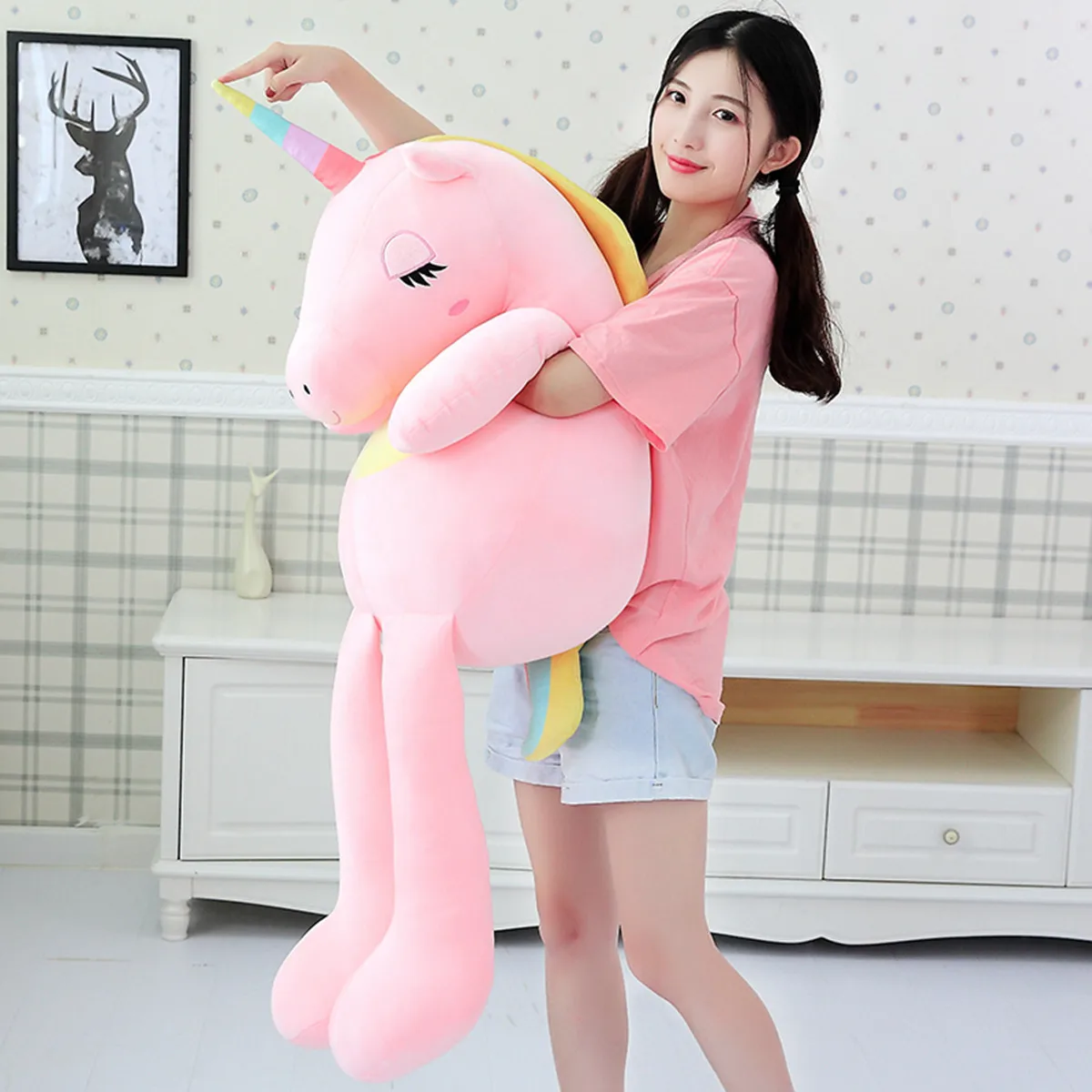 

Manufacturers Direct Selling INS Rainbow Angel Unicorn Plush Toys Large Size GIRL'S Princess Pillow Valentine's Day Gift
