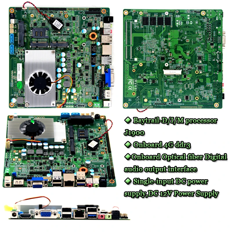 J1900 процессор Материнские платы Mini ITX 170x170 мм Встроенный 4G ddr3 lvds материнская плата 6* com 1* lan один бортовой компьютер