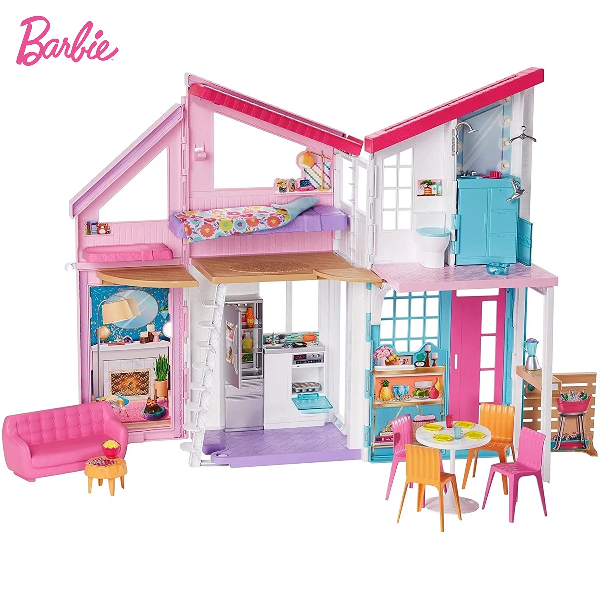 Barbie Malibu House Playset New Dream Mansion Luxury Villa Holiday  Municipal Home Big Toys Box For Kids Birthday Gift Fxg57 - Dolls -  AliExpress