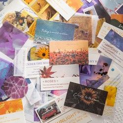 Papier décoratif antiadhésif, étiquettes esthétiques, pour Album de journal intime, en carton, matériel pour Scrapbooking, 50 pièces/lot 