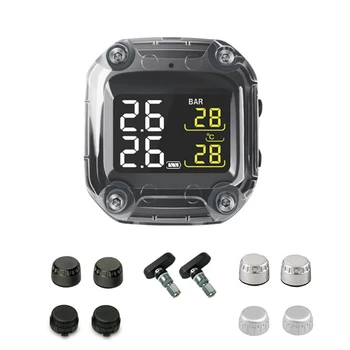 

Motorcycle tire pressure sensors Real Time LCD Display External Sensors Tpms Tire Pressure Monitoring System For Motorcycles