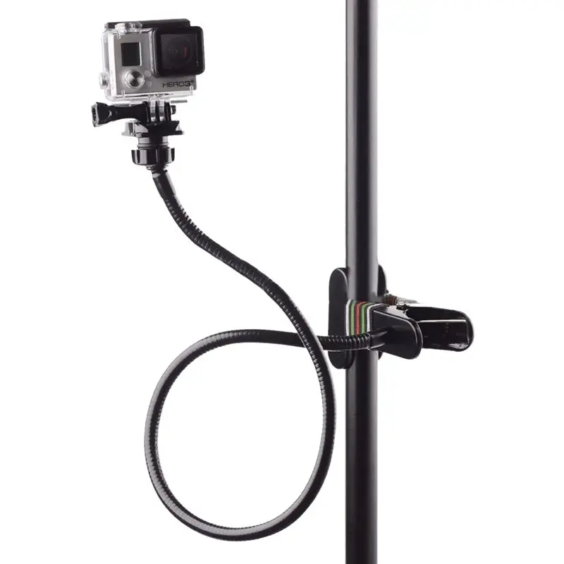Длинная регулируемая шея+ Челюсти Гибкий зажим Крепление для Gopro Hero 2 3 3+ 4 аксессуары