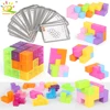 HUIQIBAO TOYS Magnetic Magic Cube Building Blocks Antistress Cubo Educational Learning 3D Puzzle Toys For Children Color Random 1