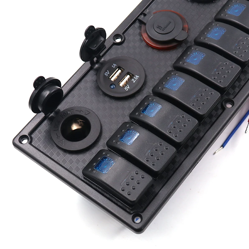 DC 12 24V судовая панель рокер светодиодный двойной USB разъем зарядное устройство 1A &