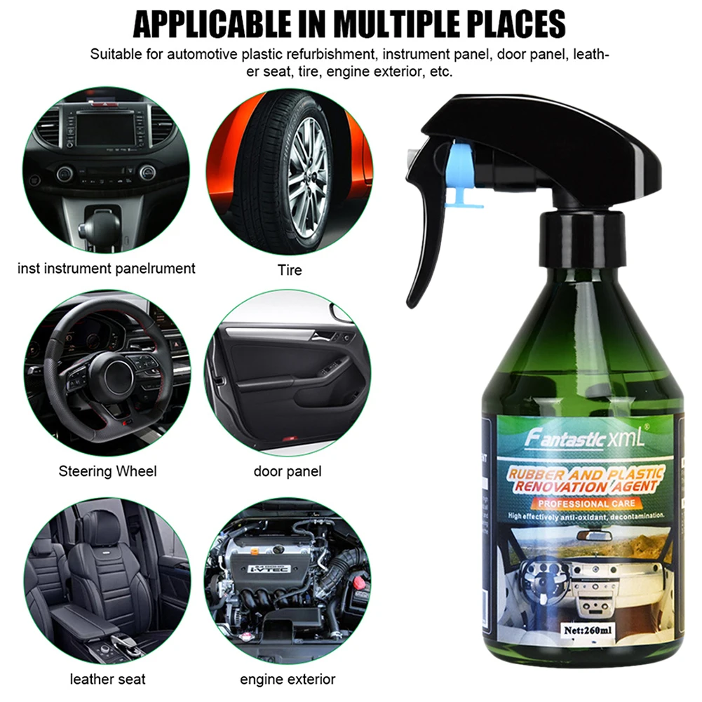 Car Cleaning Agent Nano Coating Durable Protection Auto Plastic Trim Restorer Safe Tire Polish Spray Rubber Renovation Kindness