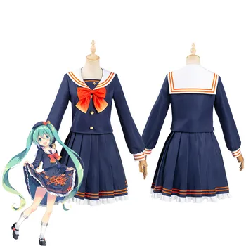 

VOCALOID Hatsune Miku Cosplay Costume Women Sailor Suit Long Sleeve Uniform Skirts Halloween Carnival Outfits