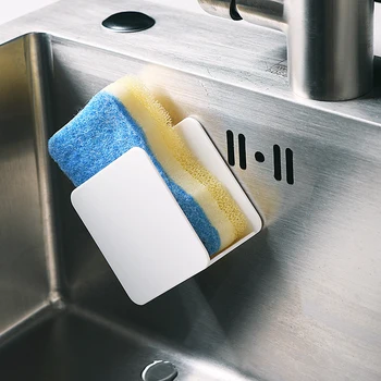 

Kitchen Storage rack simple scouring pad storage rack wall-mounted sink sponge wipe steel wire ball drain rack