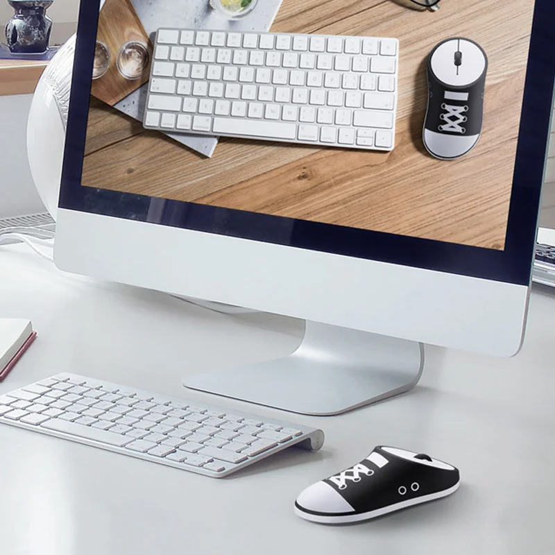 Новая портативная беспроводная мышь 2,4G Ультра-Бесшумная обувь в форме мыши для компьютера ноутбука 999