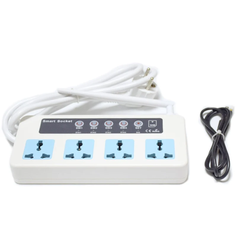 GSM SMS Wireless Remote Control Smart Power Switch Plug Socket Jack Controller 4 Channel Relay with Temperature Sensor(EU Plug) GSM SMS Wireless Remote Control Smart Power Switch Plug Socket Jack Controller 4 Channel Relay with Temperature Sensor(EU Plug)