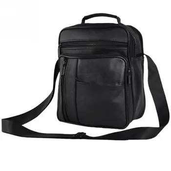 

Men Real Leather Briefcase Travel Messenger Single-shoulder Business Crossbody vertical type square messenger bag