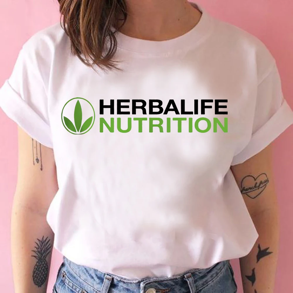 Harajuku-Camiseta informal de Herbalife para mujer, ropa de nutrición, camisetas bonitas de Herbalife Ulzzang, Tops de talla grande para mujer 2020