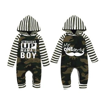

2020 New Baby Boys Jumpsuit Fashion Casual Skin-friendly Kids Gifts Letter Print Long Sleeve Cotton Hooded Romper 0-24 Months