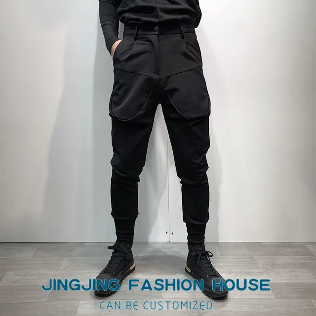 S-6XL!!2021 Original Personality of Autumn and Winter Big Pocket Loose Micro-Span Work Dress Pants Contracted Slim Men s Pants