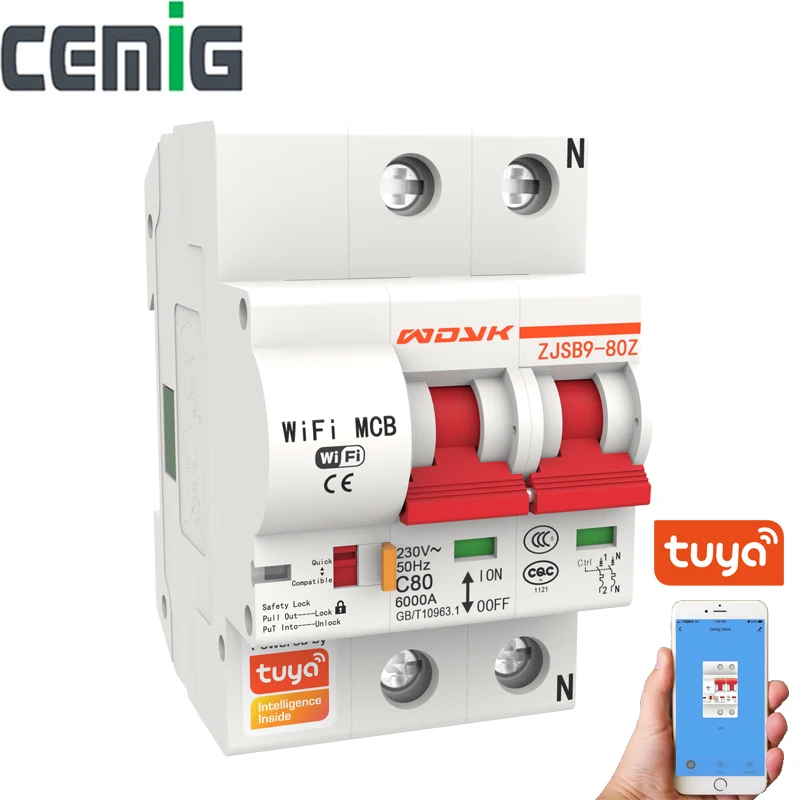 Interruptor de Controle Alimentado por Tuya Serviço de Terceiros Remoto Wifi 10a-125a Alexa Google Assistente Ifttt 1 p 2 3 4