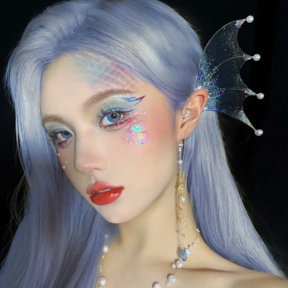 Mermaid Eye Accessories Glitter For Face Fish Scale Rhinestone Face Stickers Glitter Makeup Gel Pigment Eye Seashell Sequins glitter makeup glitter gel makeup holographic glitter makeup