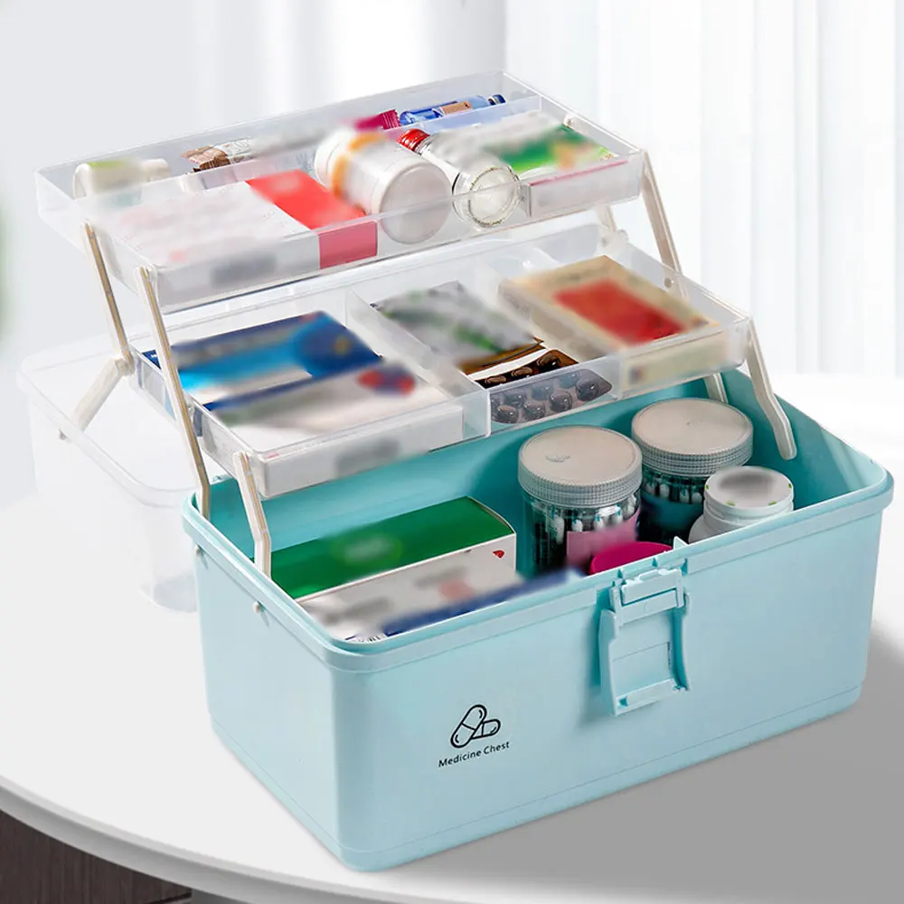 

Portable Home First Aid Kit Medicine Storage Box Plastic Collection Organizer Boxes Container