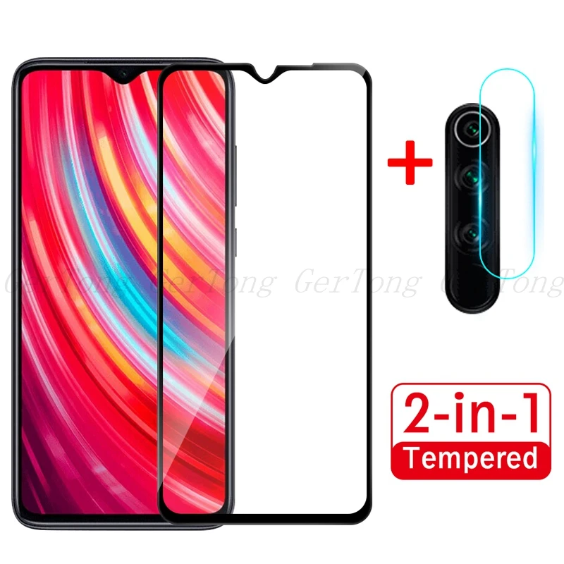 2 в 1 закаленное стекло 9H для объектива камеры Redmi Note 8 Pro 8A 8T Защитная пленка экрана