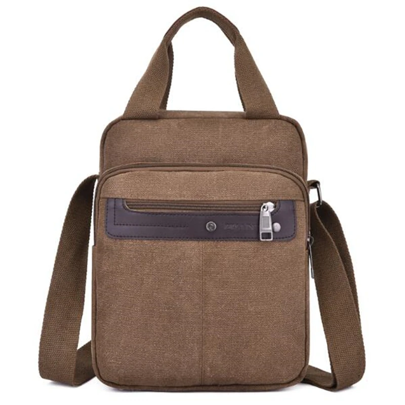 Man Canvas Crossbody Bags Messenger Bag Casual Zipper Pocket Handbag Fashion Tote Travel Male Shoulder Bag