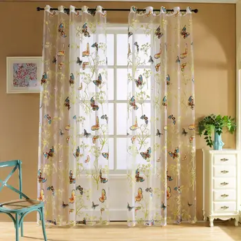 

Luxury Sheer Curtains Butterfly Curtain Panel Roman Window Valance Home Kitchen Curtains Fabric For Yarn Rustic Curtain Yarn