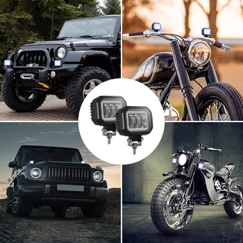 

Motorcycle Work Light Cool white Spotlight DRL W/ Mounting Brackets Truck