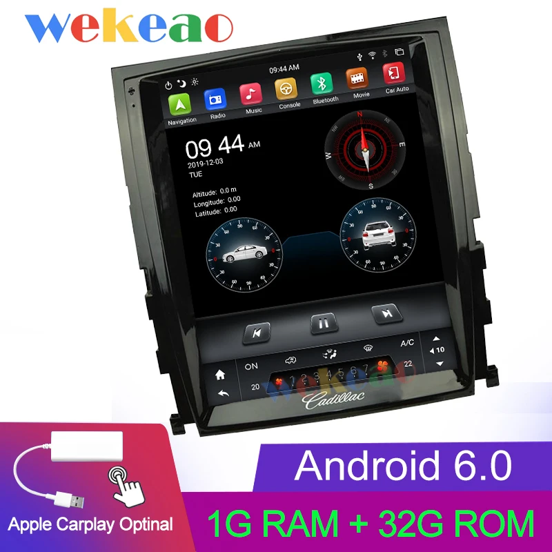 Android Car Radio Wekeao вертикальный экран Tesla style 10,4 ''1 Din Android 8,1 автомобильный dvd-плеер gps навигация для Cadillac Escalade SLS 2007-2012 - Цвет: Android Car Radio