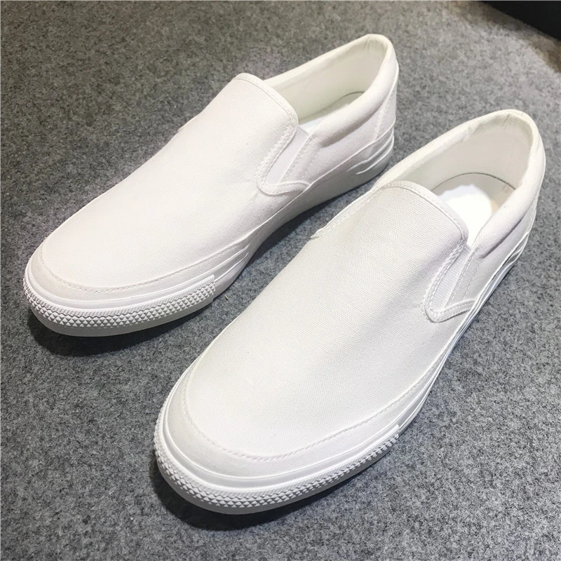 white canvas loafers