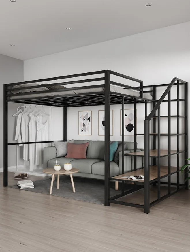 

1.6m High Loft Bed with Book Shelf Ladder / Metal Constructions