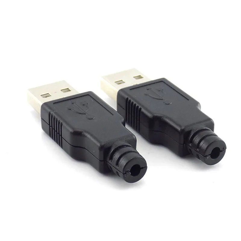 5/10 шт. 4 Pin USB 2,0 Тип A входящий штекер разъем адаптера с черным Пластик крышкой припоя Тип Разъем DIY N11