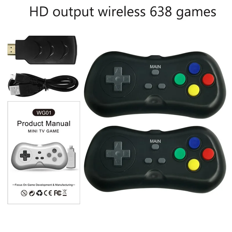 HD игровая консоль Ретро 638 в 1 видеоигры HDMI выход 2 4G беспроводной геймпад ТВ