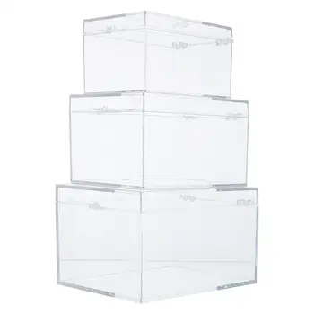 

3 pcs Plastic Storage Box Multipurpose Rectangular Drop-resistant Transparent Organizer Container PC Case for Jewelry Beads