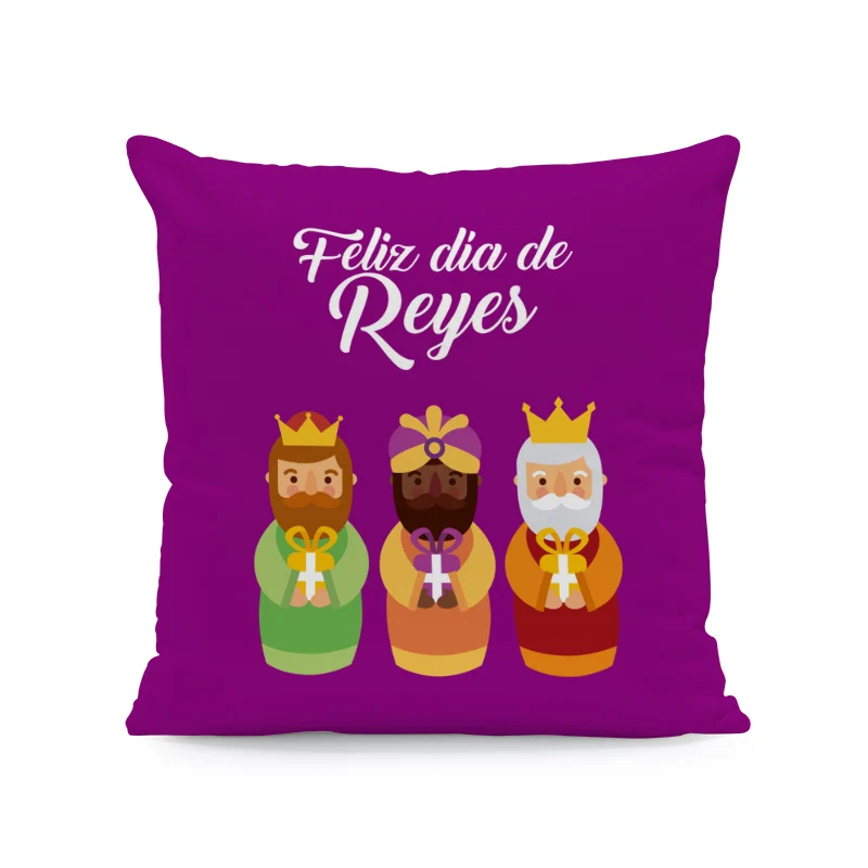 Мультяшный испанский Los Reyes Magos чехол для подушки в подарок золотой специи медицина диванная декоративная наволочка для подушки персиковая кашемировая подушка для отдыха
