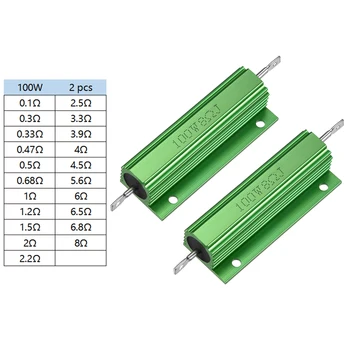 

uxcell 0.1R - 5.6R Aluminum Housing Resistor Aluminum Case Wirewound Resistor Load Resistors 2Pcs