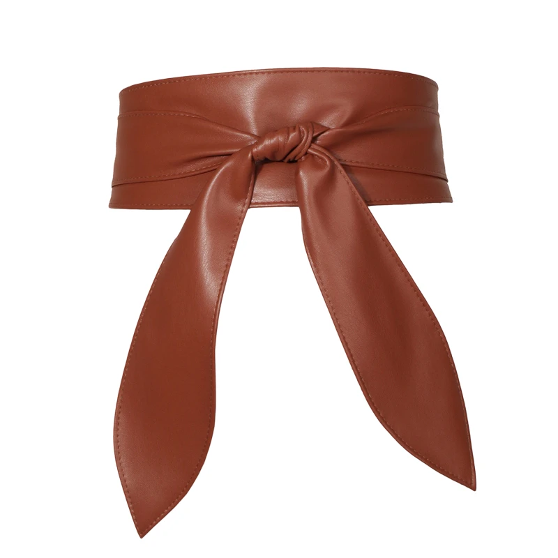 

Women Belt Soft Pu Leather Is Fashionable And Luxurious Wide Belts Women's Fashion Decorative And Floating Bow Tie Waist Seal