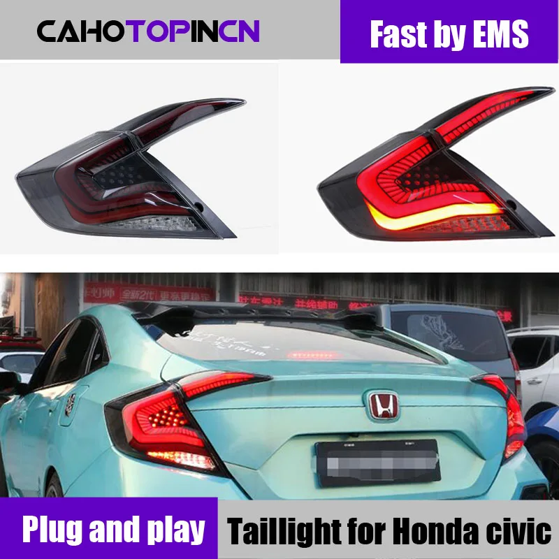 

Rear Fog Lamp + Brake Light + Reverse Light + Dynamic Turn Signal Car LED Tail Light Taillight For Honda Civic 2017 2018 2019