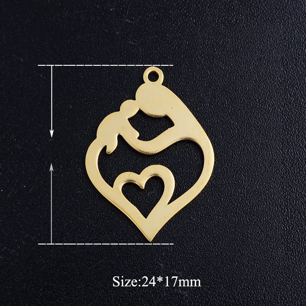 5pcs/lot 316 Stainless Steel Love Mama Charms Wholesale DIY Necklace Bracelet  Making Charms Jewelry Making