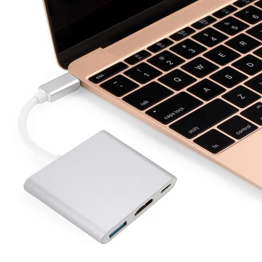 Мини-адаптер с разъемами типа C на HDMI+ PD для зарядки питания и USB3.0 для игровой консоли