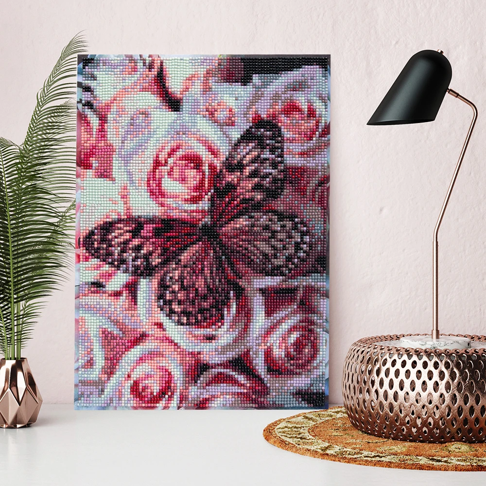 5D DIY Diamond Painting Butterfly Flower Decoration For Home Handicraft Mosaic Full Display Picture Set Art with frame | Дом и сад