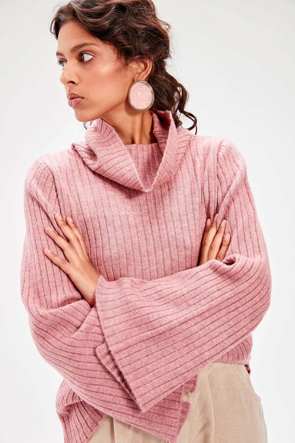 Trendyol Color Rose Turtleneck Sweater Sweater TWOAW20KZ0085