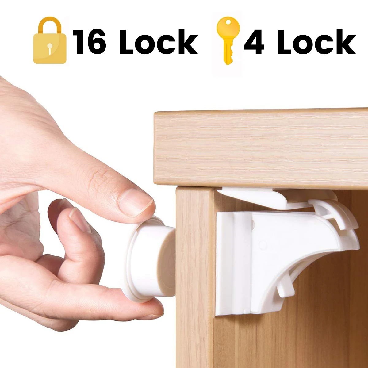 5pcs Child Safety Locks - Cabinet Locks, Baby Proofing Cabinet Kitchen  System With Strong Adhesive Tape High-end Newest Design Square For Drawer  Refr
