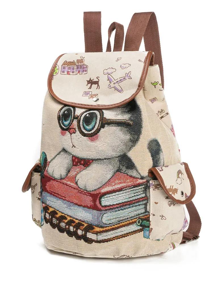 Backpack Teenage Miyahouse Jacquard Schoolbags Shoulder Travel Large-Capacity Girls Fashion