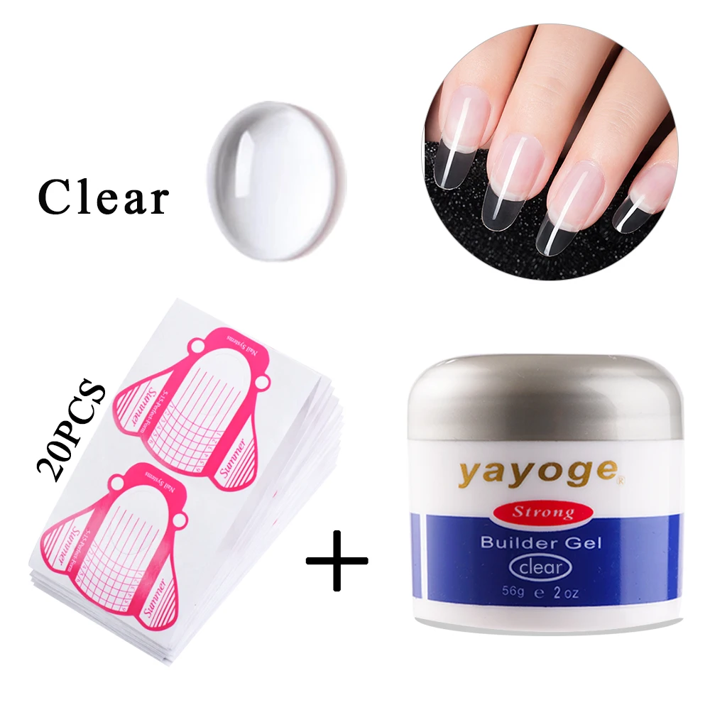 N16-B2-clear YAYOGE набор гелей для наращивания ногтей, 7 цветов, набор гелей для наращивания с наконечниками, Гель-лак для ногтей, набор для маникюра - Цвет: N16-B2-clear