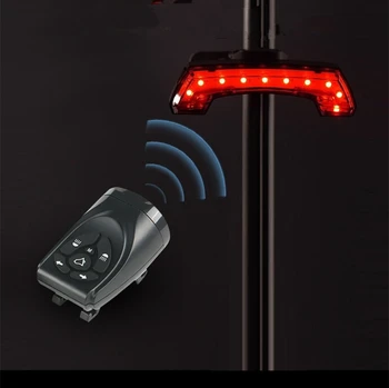 

MEROCA USB Charging Taillght Horn Cycling Bicycle Wireless Remote Control Steering Taillights With Speaker Electric Bell Lights